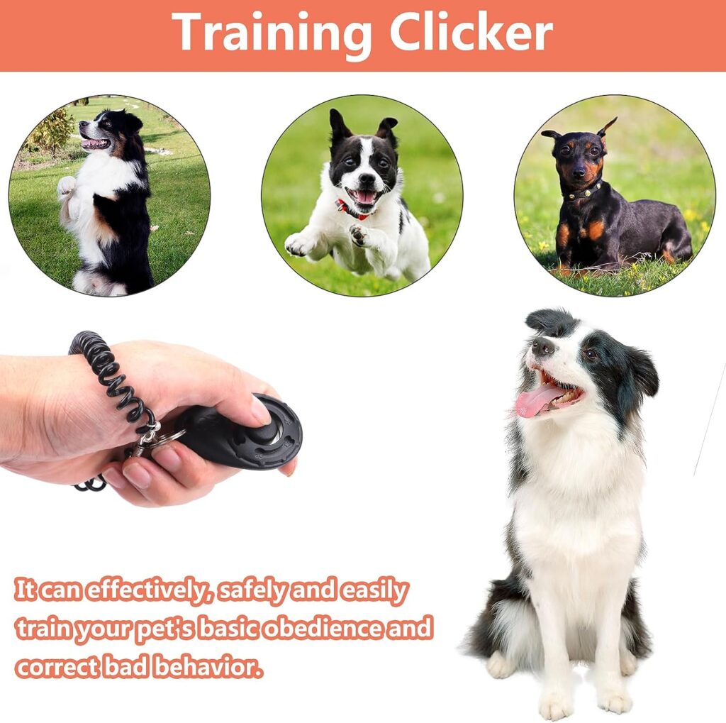 BARKIE Dog Training Kit - Dog Treat Pouch, Pet Training Fanny Pack, Dog Training Clicker, Ultrasonic Silent Dog Whistle, Dog Poop Bag (Black)