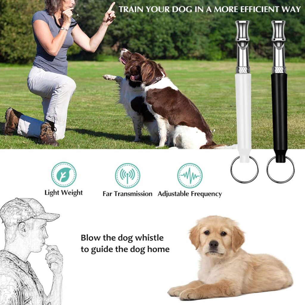 PRAKSHI 2Pack Dog Whistle, Dog Whistle to Stop Barking Neighbors Dog, Adjustable Ultrasonic Silent Dog Whistle, Professional Recall Dog Training Whistles, with Lanyard