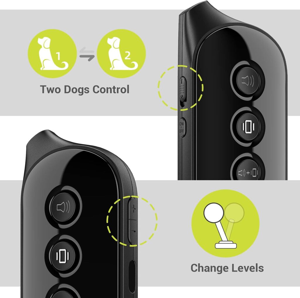 Dog Training Collar with Remote No Shock, Waterproof Rechargeable Vibrating Dog Collar No Shock No Prongs, 1000ft Range, Vibration Collar for Small Medium Large Dogs and All Breeds